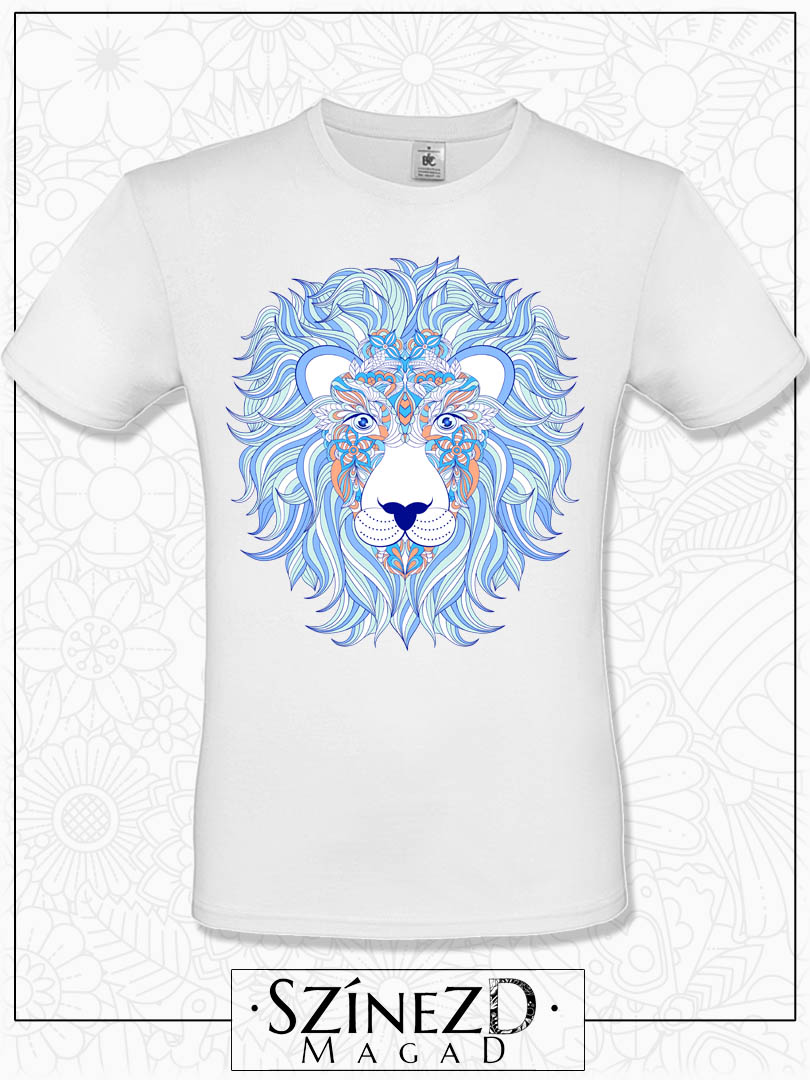 színezhető oroszlános póló
